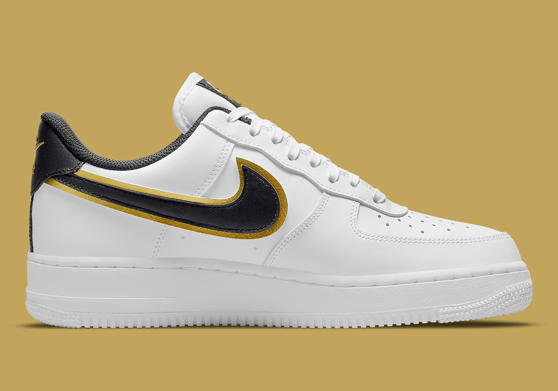 Nike Air Force 1 Black Metallic Gold White - da8481001