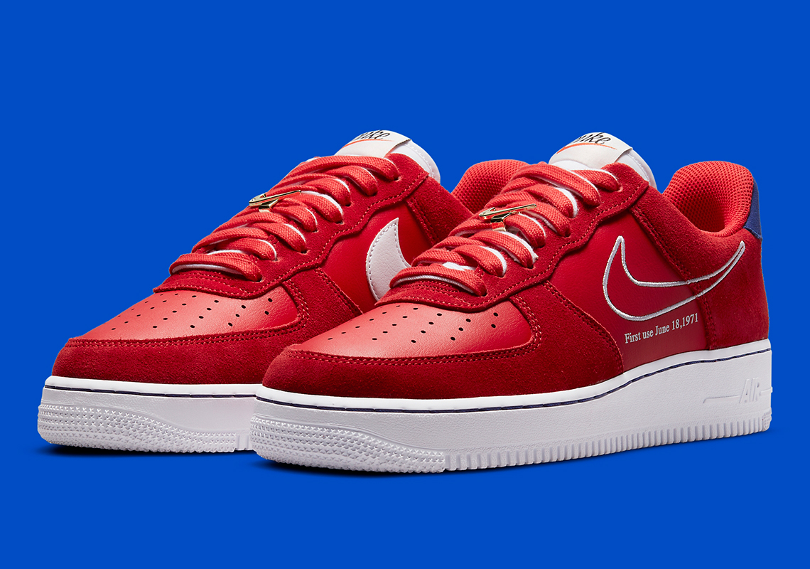 nike air force 1 low red and white