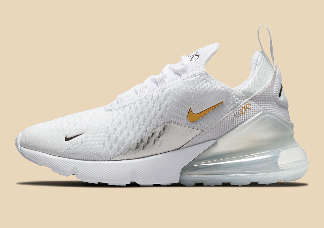 gold and white air max for women