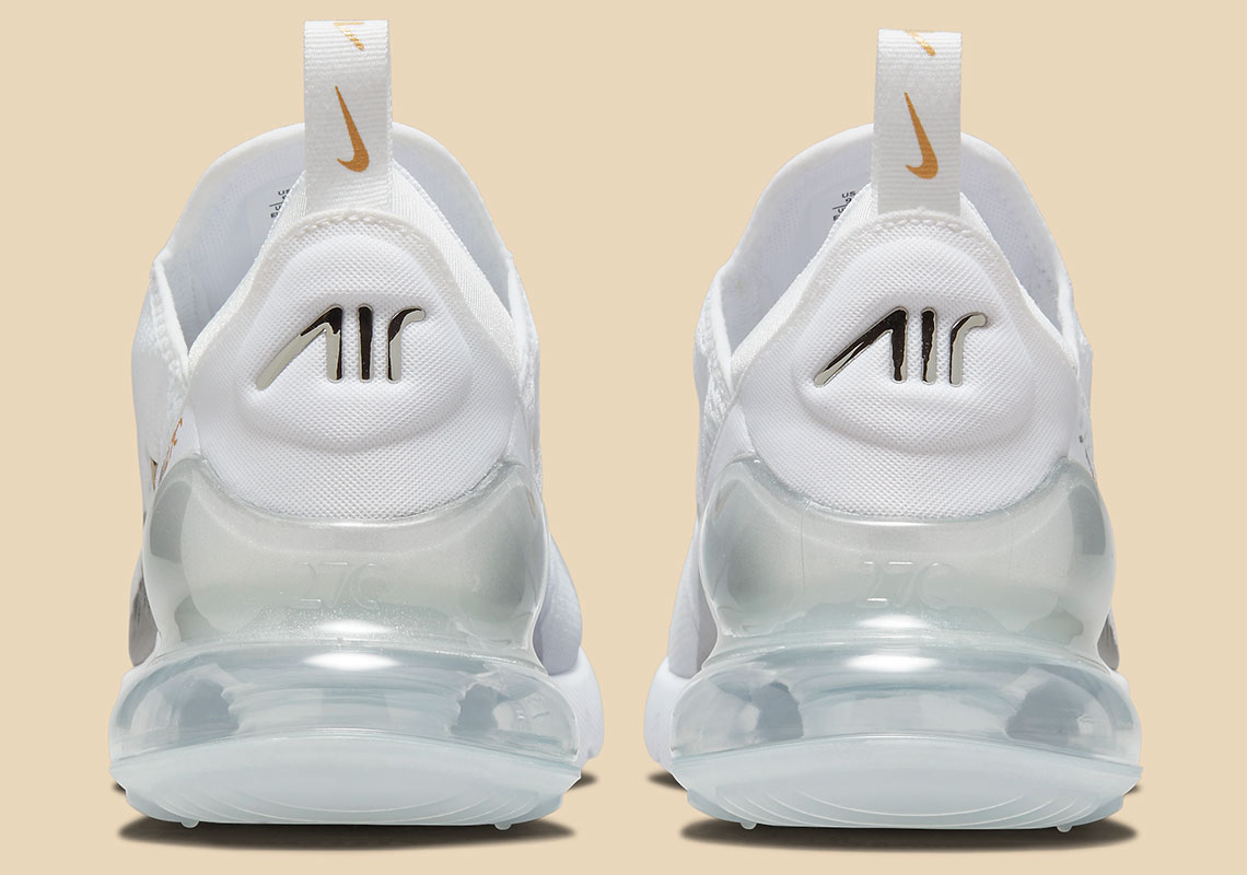 white and gold nike air max 270
