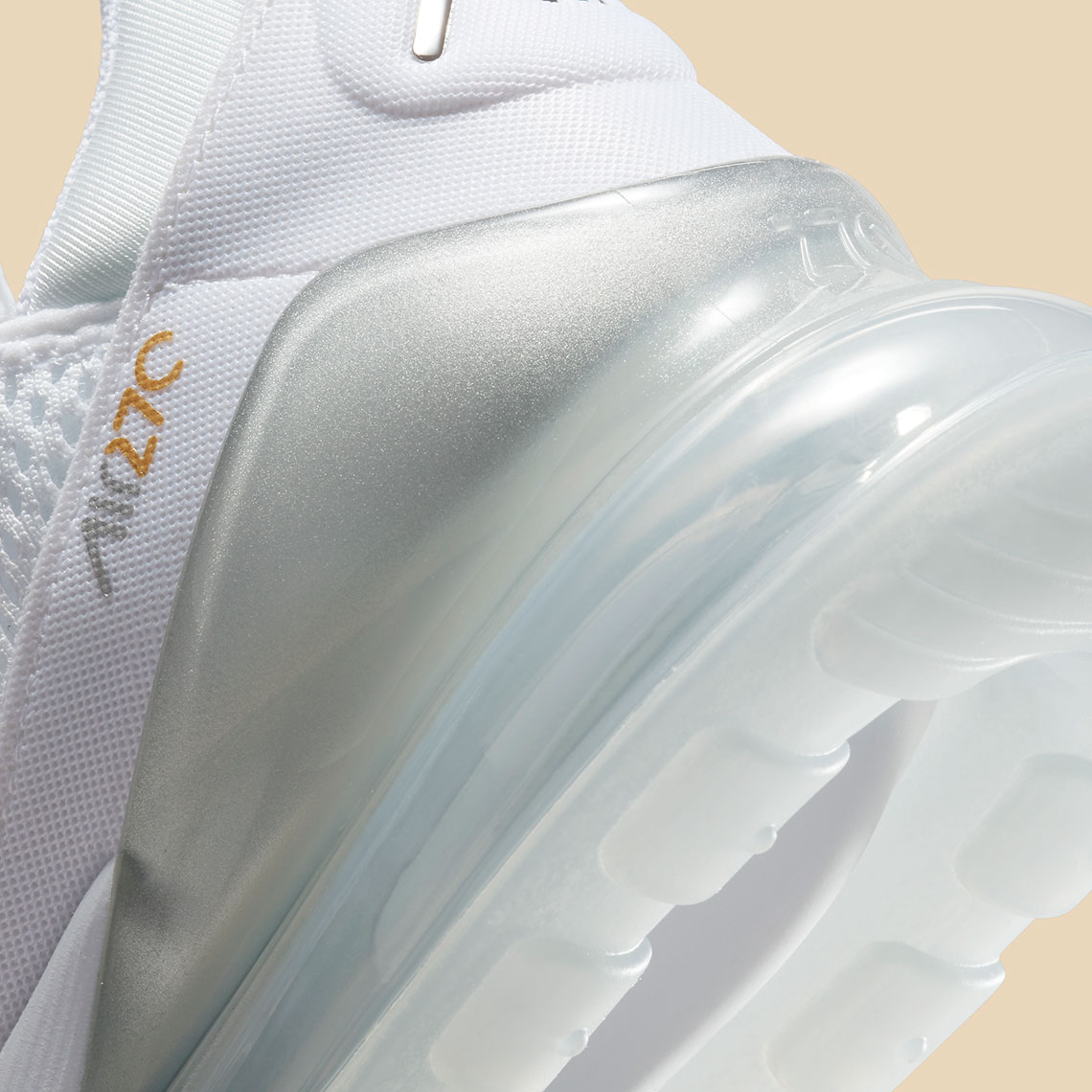 Air max 270 outlet womens white and gold