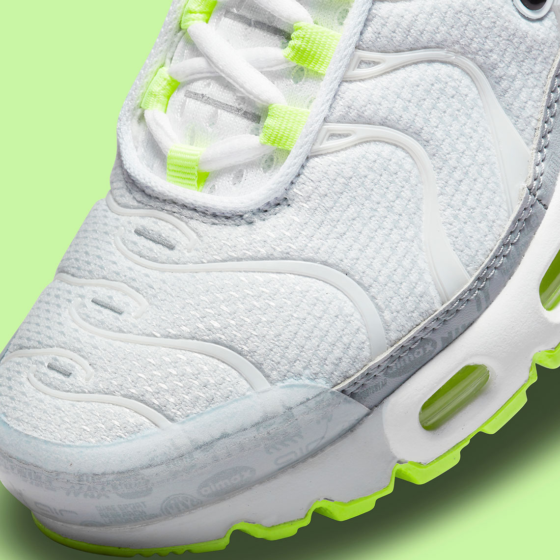 Nike Air Max Plus Gs White Neon Grey Black Cd0609 015 6