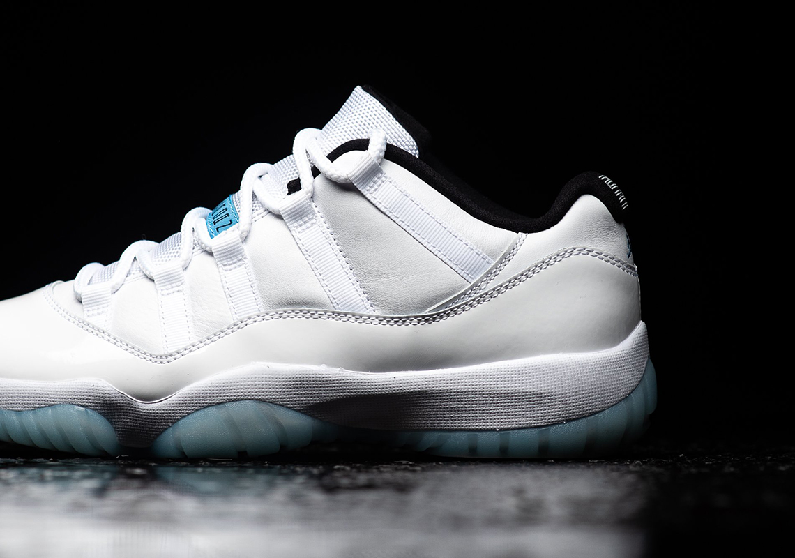 Jordan 11 low top white store and blue