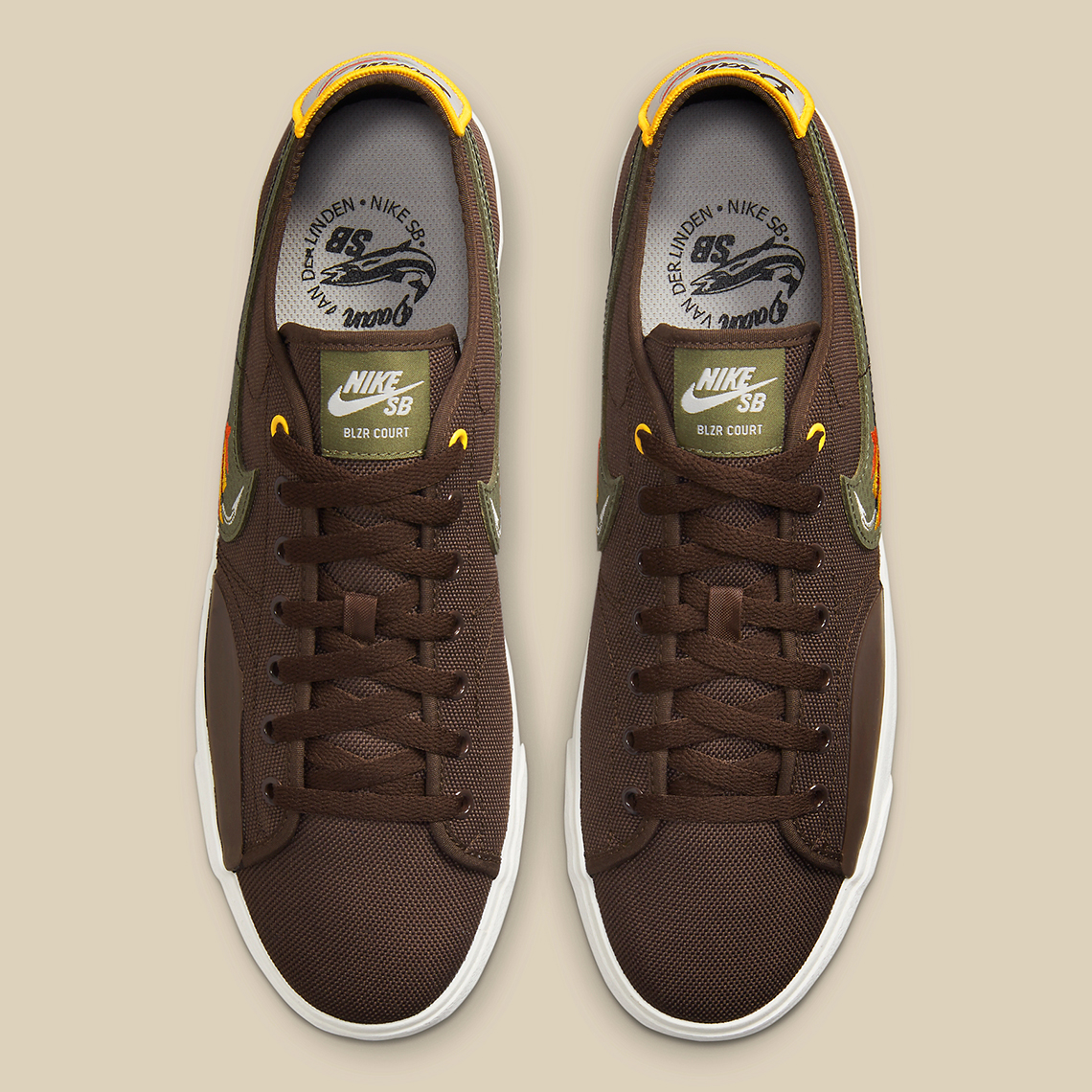 nike sb blazer court daan van der linden baroque brown