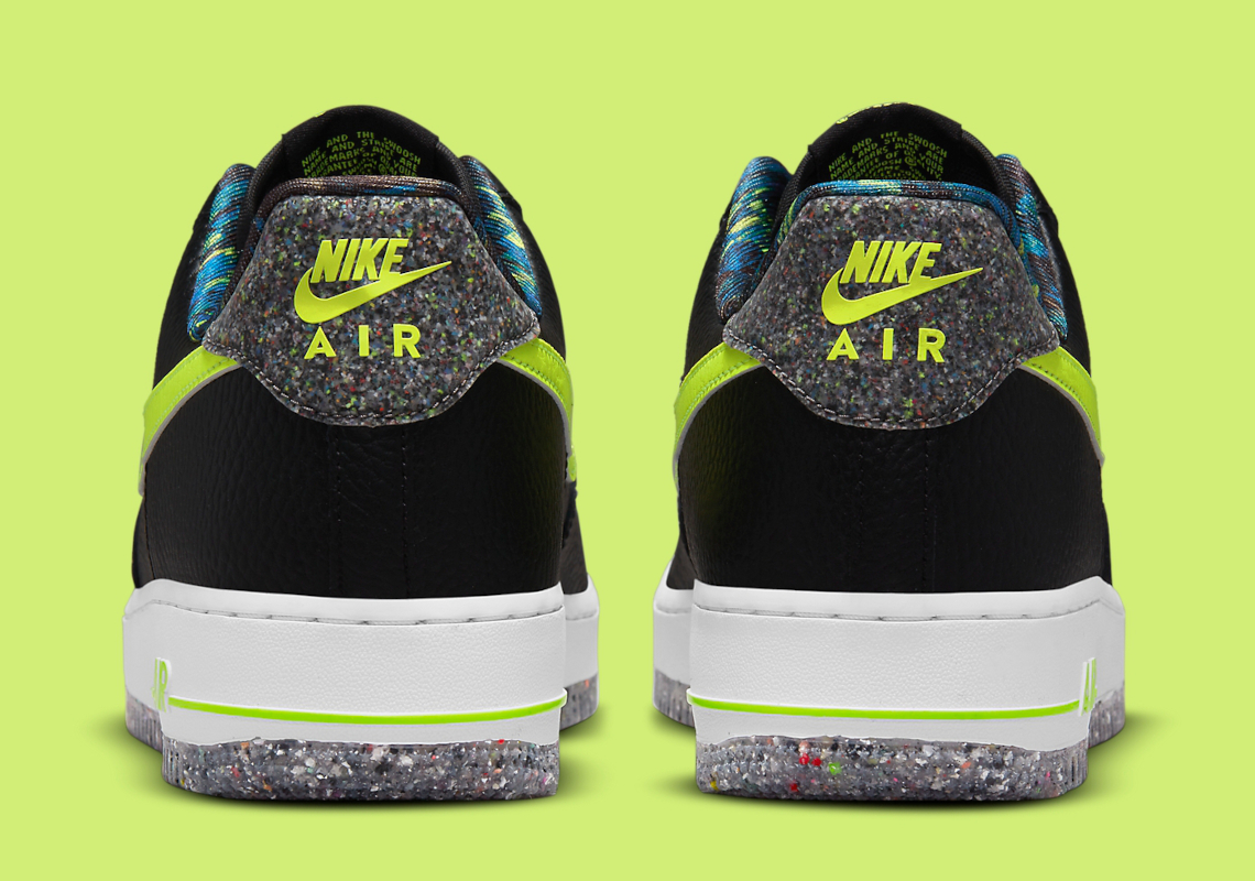 nike air force 1 low type white black volt