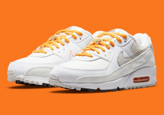 The Latest Nike Air Max 90 “First Use” Features Sparse Hits Of Orange