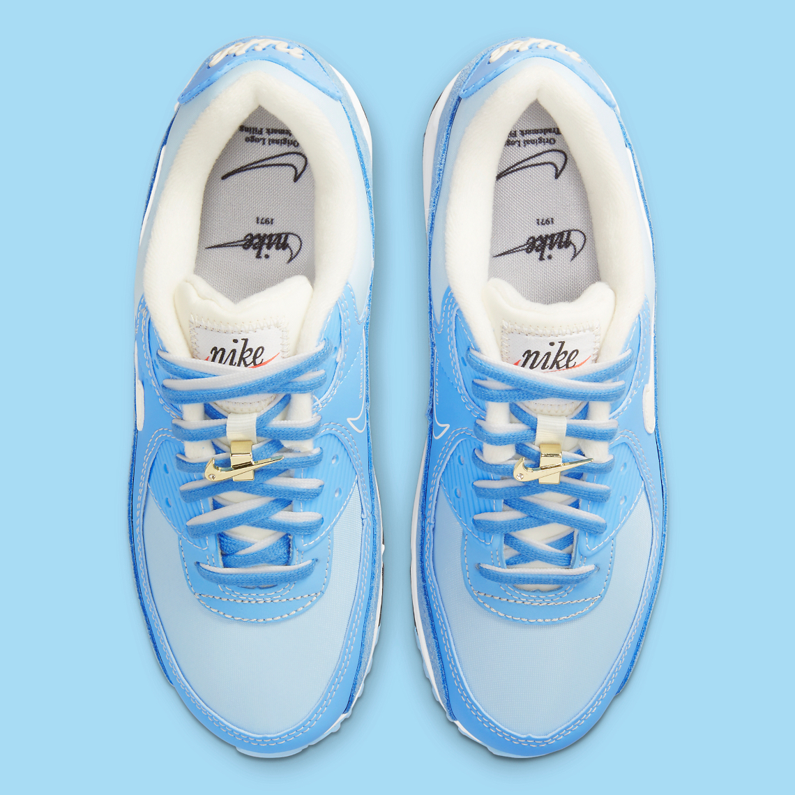 Nike air max 90 light blue and white sale