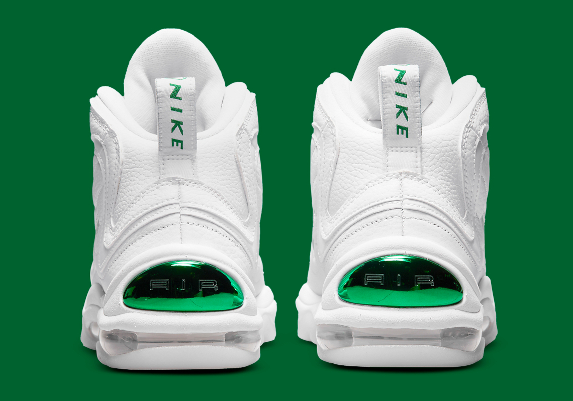 nike uptempo white green