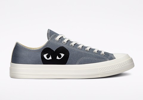 CDG Play Converse Chuck 70 Blue Quartz + Steel Gray | SneakerNews.com