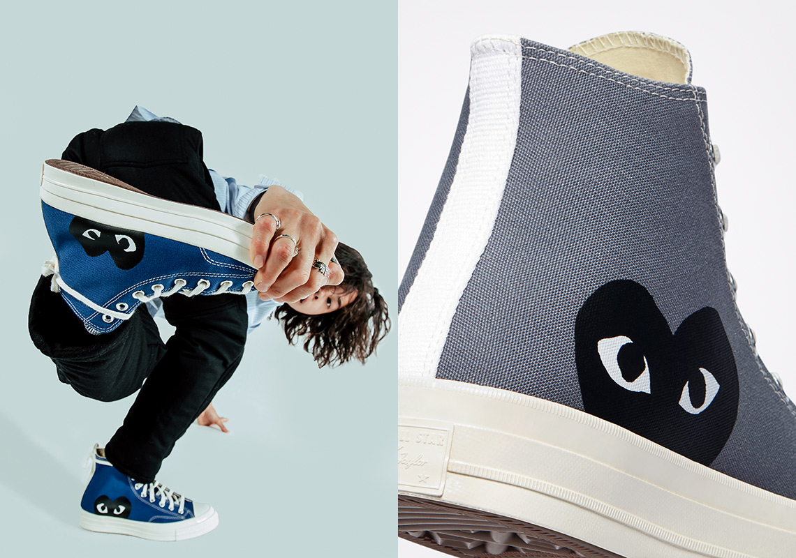 CDG Play Converse Chuck 70 Blue Quartz + Steel Gray | SneakerNews.com