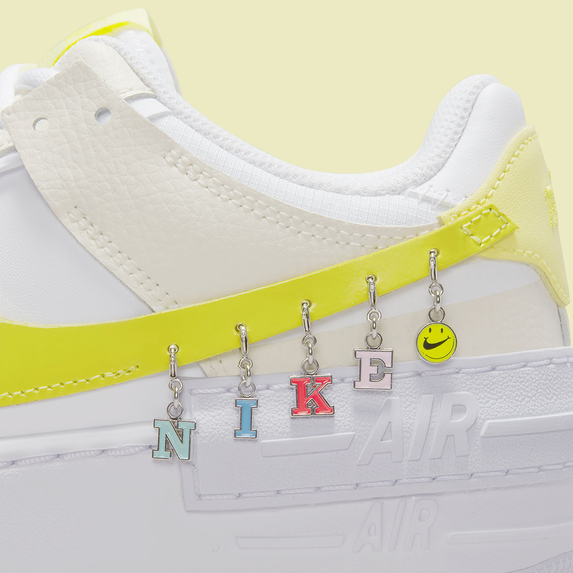 yellow air force ones with charms