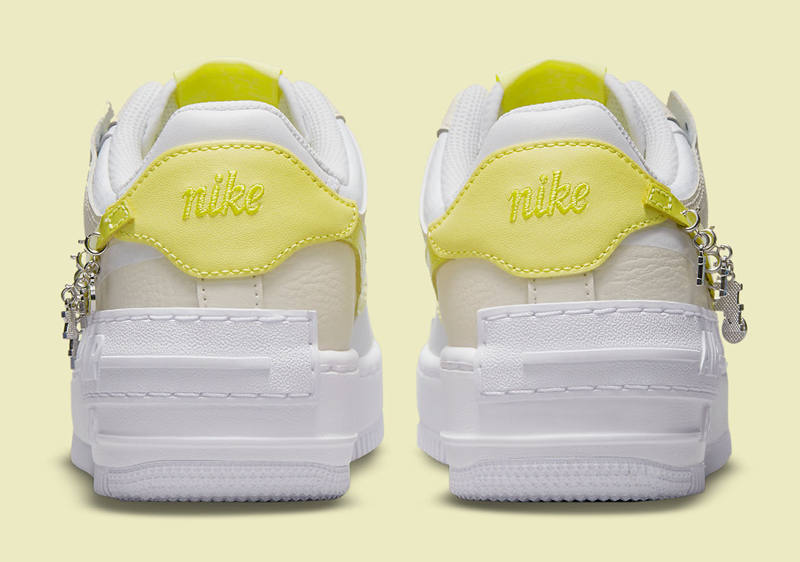 yellow and white air force ones