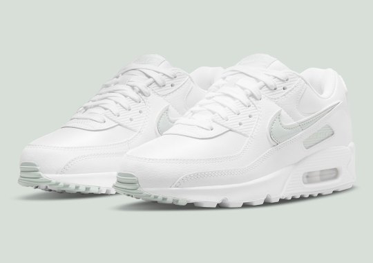 Hints Of Pistachio Frost Are Chilling On A Nearly All-White Nike Air Max 90