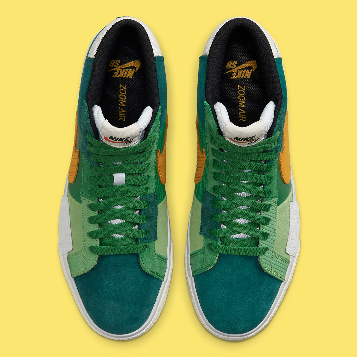Nike SB Blazer Mid Mosaic Green Yellow DA8854-300 | SneakerNews.com