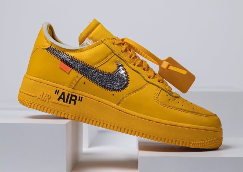 Nike Airforce 1 Low X Off White University Gold Men'S Sneakers Shoes