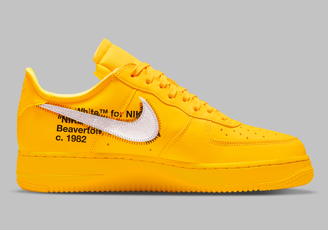 yellow and white air force ones