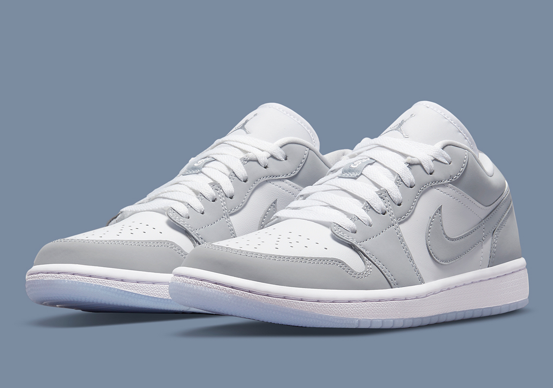 The Women's Air Jordan 1 Low Keep It Cool With Grey Uppers And Icy Soles