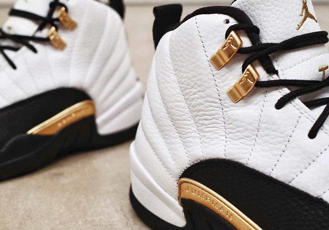 black and gold jordans retro 12