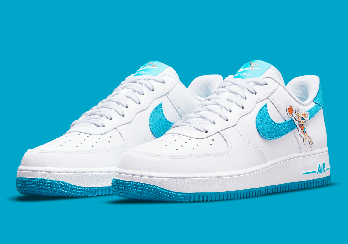 Nike Men's Air Force 1 Low Space Jam Tune Squad, White/Light  Blue Fury/White, 8