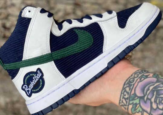 Corduroy Construction Covers The Nike Dunk High “Official Basketball”
