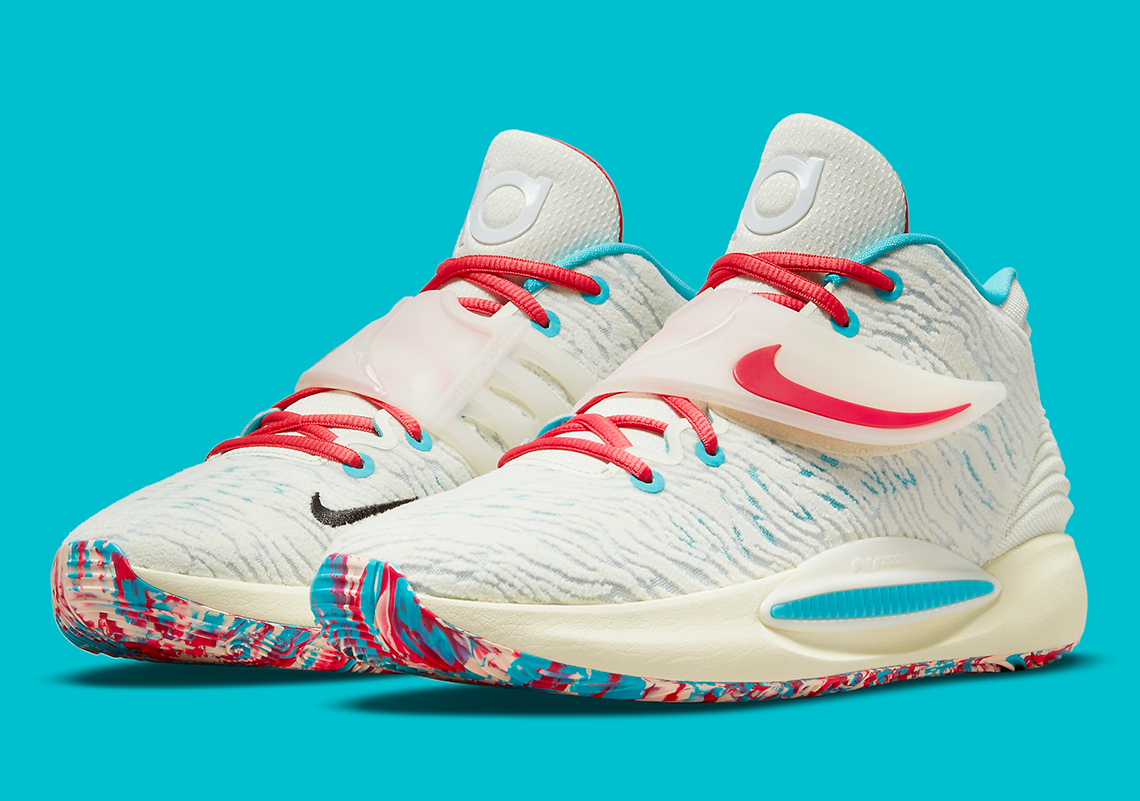 The Nike store KD 14 "Aquafresh" Combines Soothing Sail With The Familiar Minty Combo