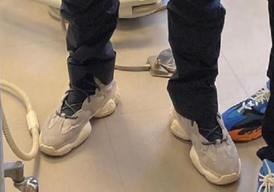 Kanye West Spotted In Unreleased adidas Yeezy 500 High In Grey