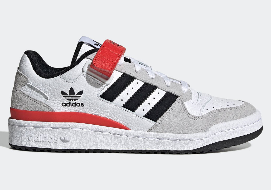 adidas forum low white grey black red GY3249 4
