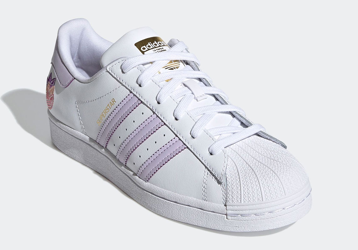 Adidas superstar purple stripes online