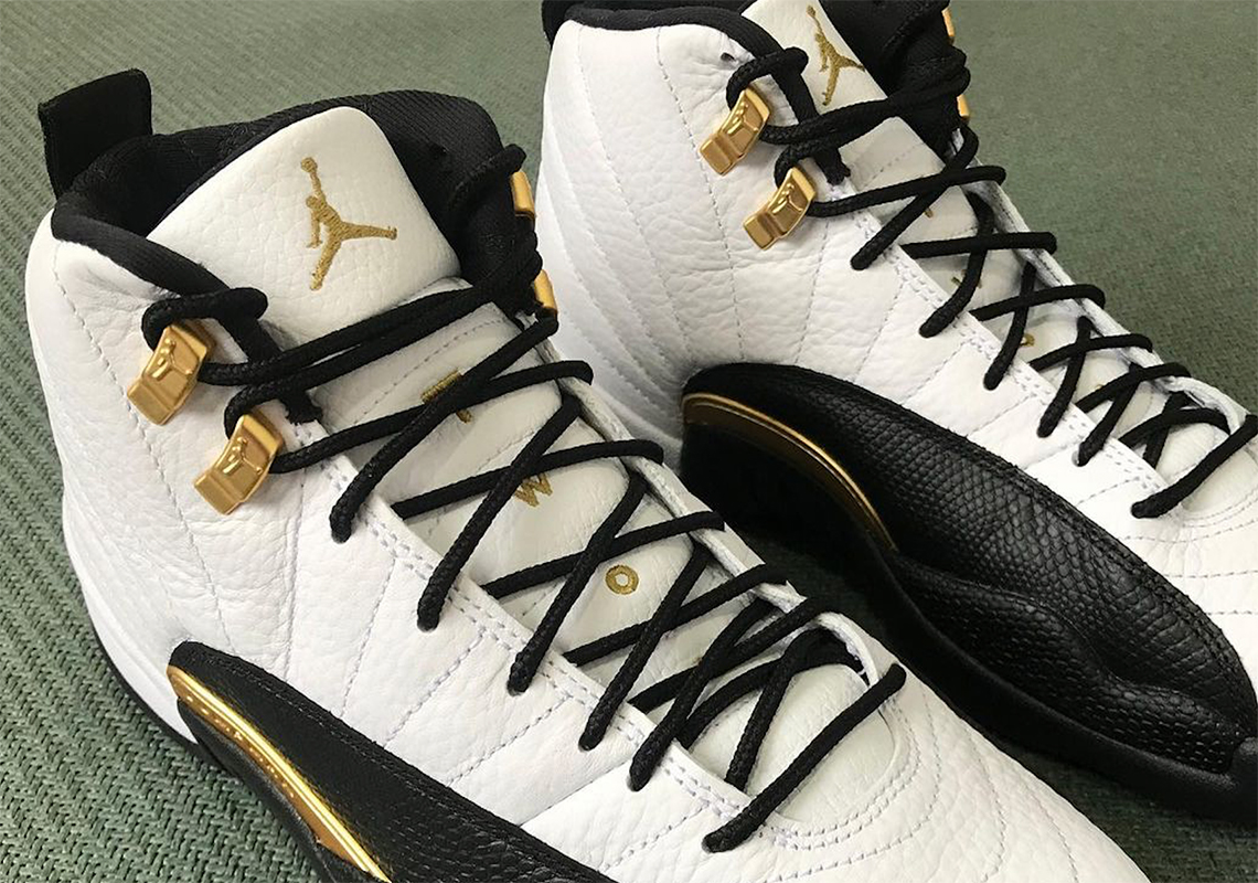 black and metallic gold jordan 12