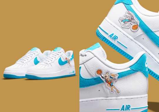 Bugs And Lola Cover The Swoosh On The Upcoming “Space Jam” x Nike Air Force 1 “Hare”