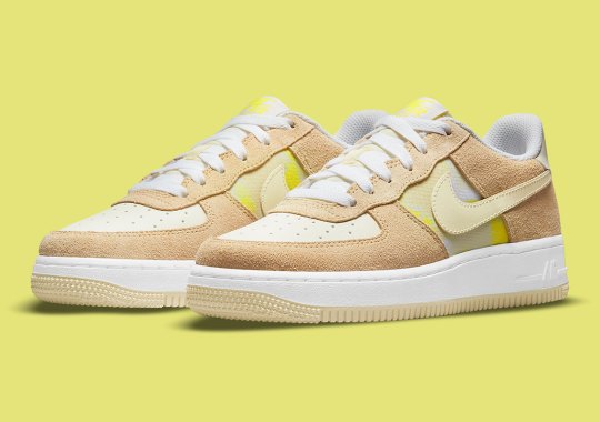 Tan Suede Overlays Appear On This Nike Air Force 1 Low “Lemon Drop”