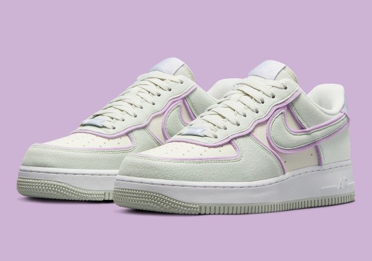 Soft Felt Exteriors Cover The Nike Air Force 1 Low “Sea Glass”