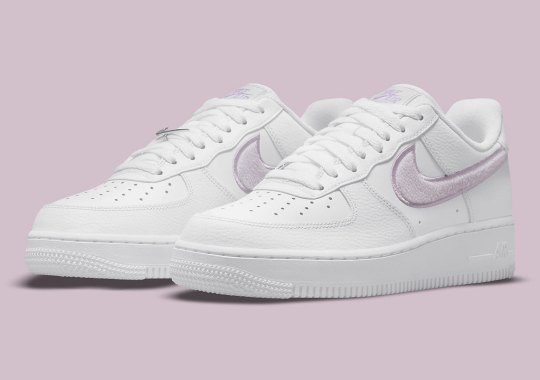 Fuzzy Lilac Swooshes Appear On A New Nike Air Force 1