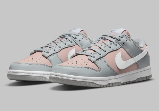 The Nike Dunk Low Appears In Soft Grey And Pink