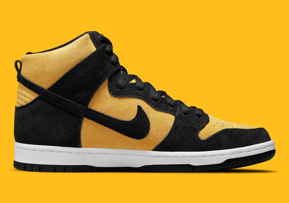 yellow and black high top nikes