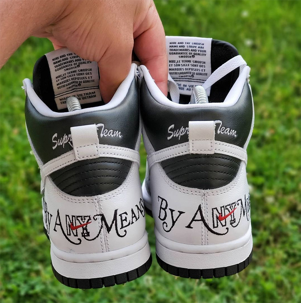 Supreme Nike Dunk High White Black Sample SneakerNews