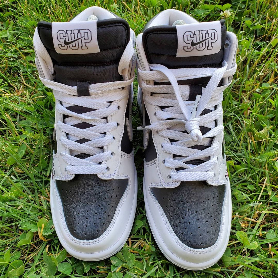 Supreme Nike Dunk High White Black Sample | SneakerNews.com