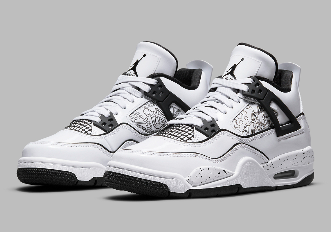 air jordan retro 4 white black volt