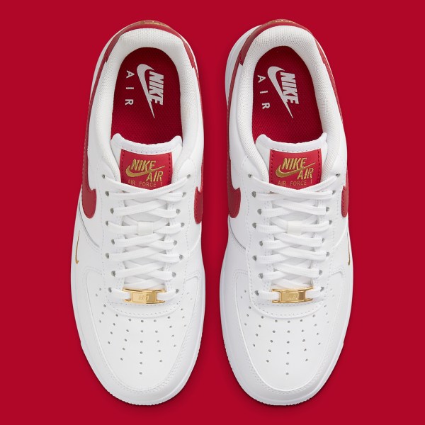 nike air force 1 white red gold