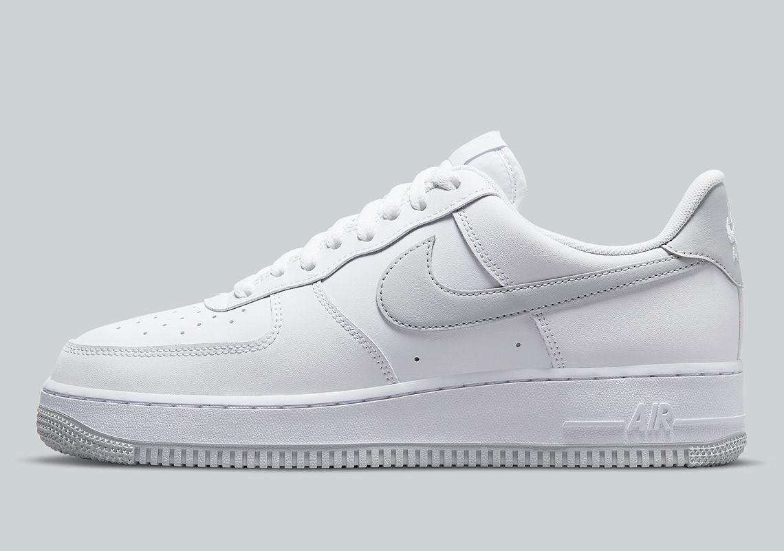 gray and white air force ones