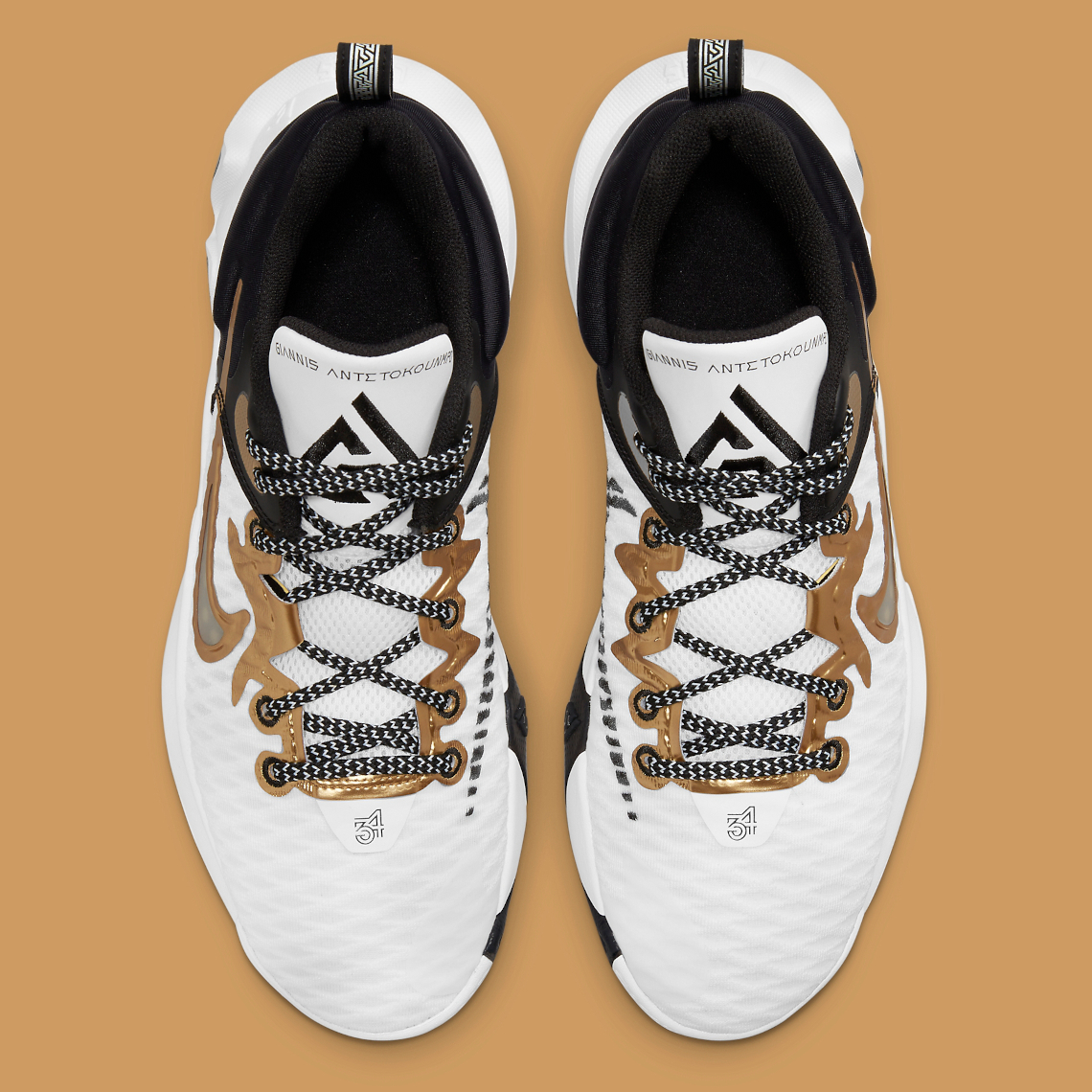 giannis shoes white gold