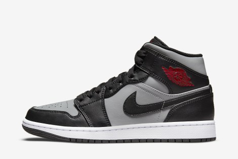 Air Jordan 1 Mid "Grey/Black/Red"