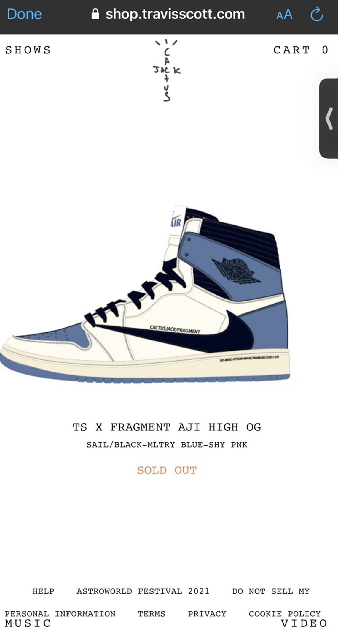 fragment travis scott 1 release date