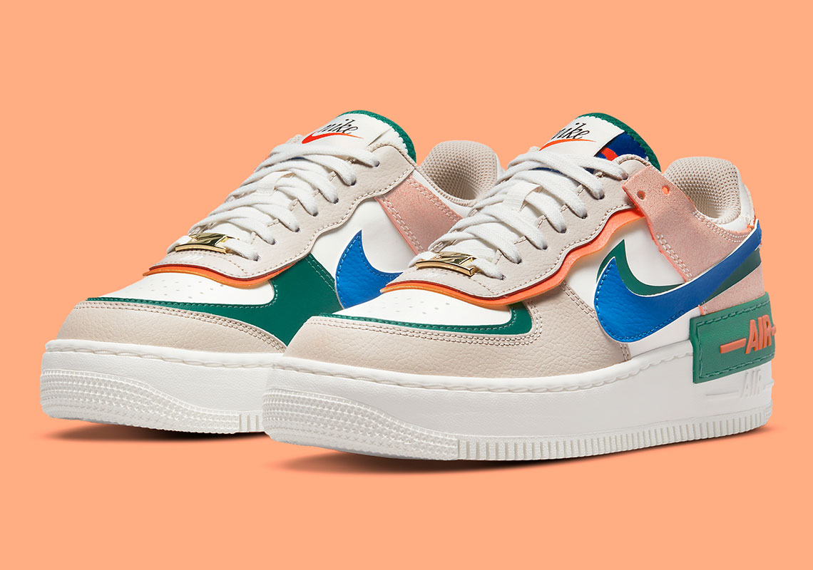 Orange and blue 2025 nike air force 1