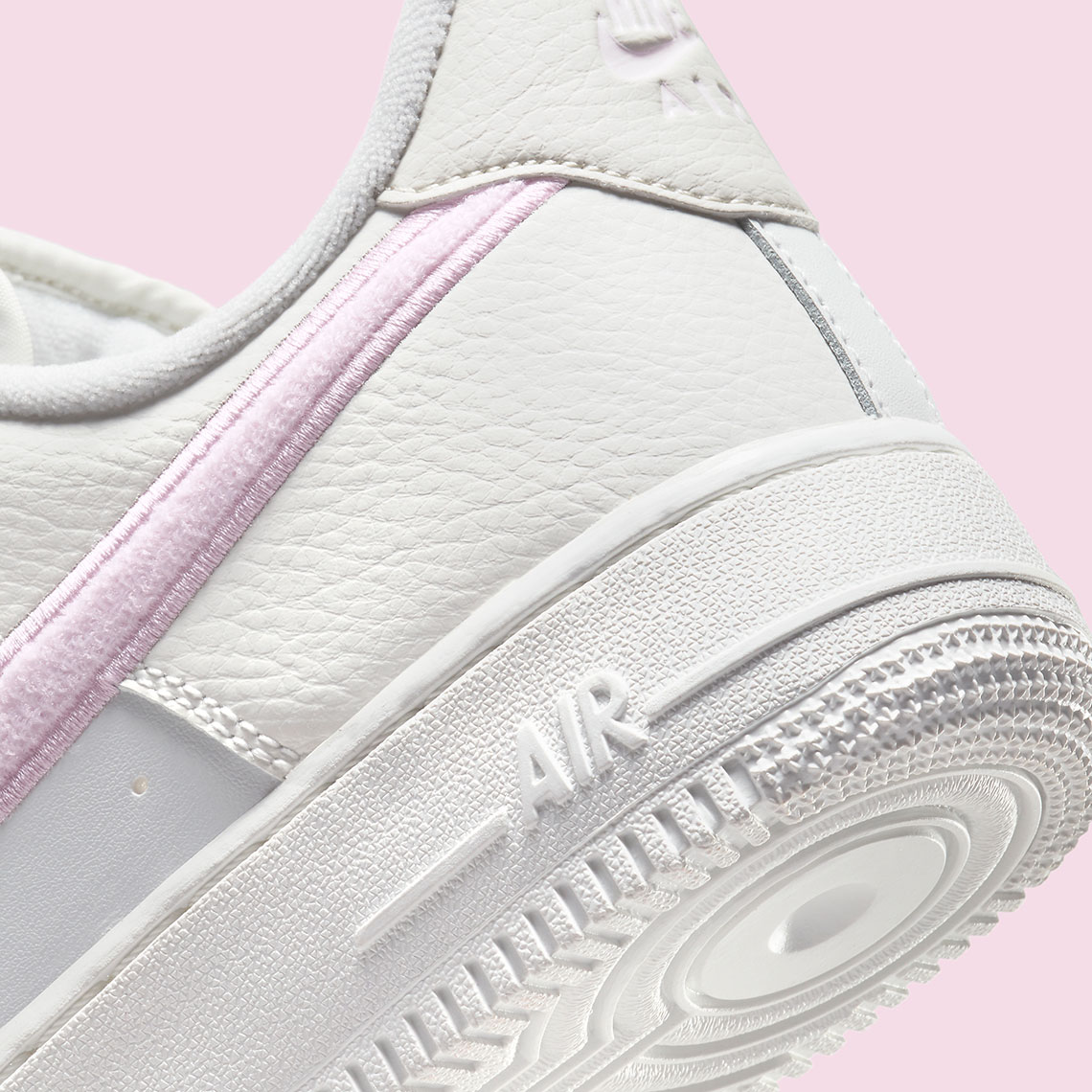 white air force pink tick