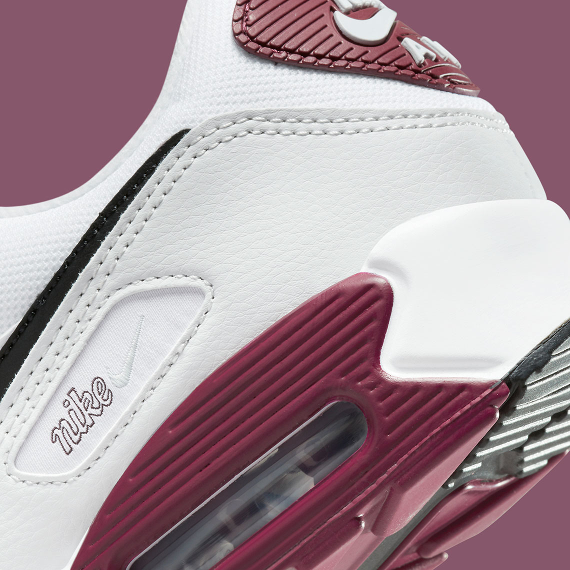 nike air max 90 maroon and white