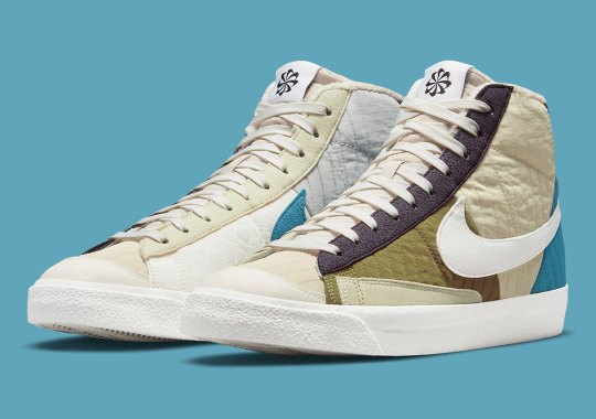 Cozy Fleece And Quilted Fabrics Warm Up The Nike Blazer Mid ’77 Premium “Toasty”