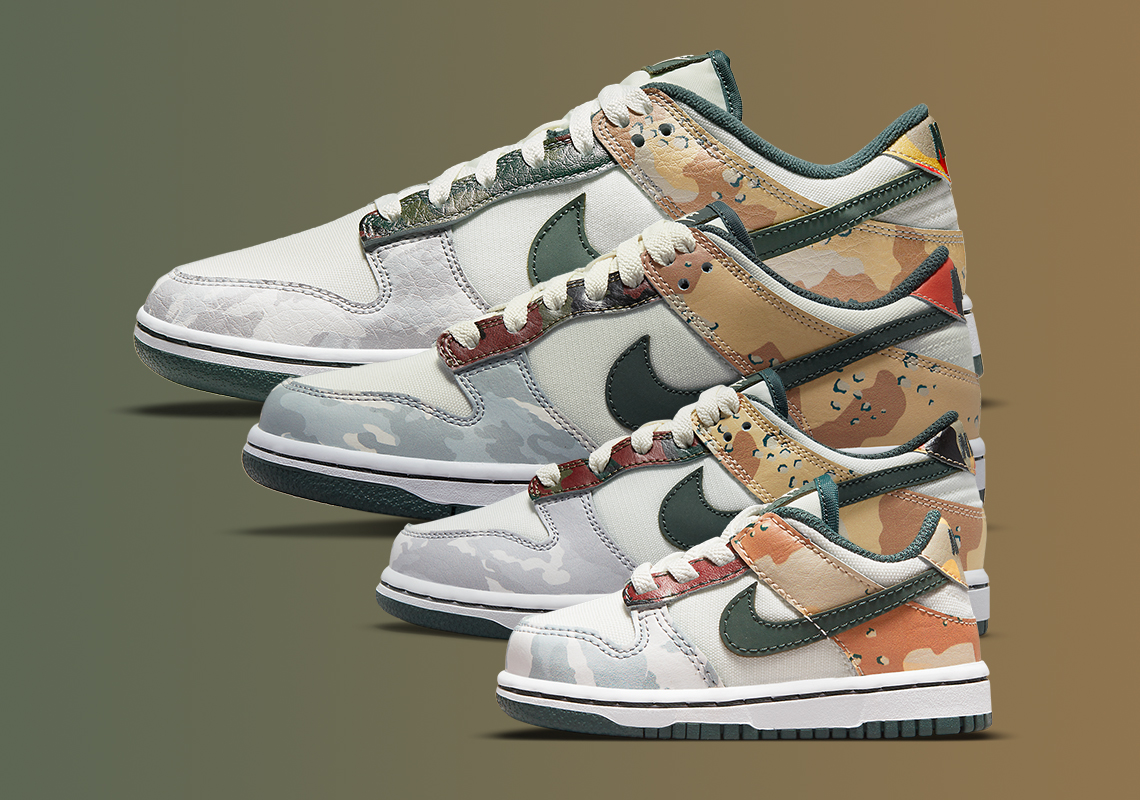 nike dunk low se camo full family sizes