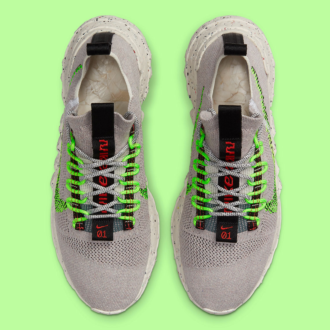Nike Space Hippie 01 Vast Grey Electric Green Black White Dj3056 004 2