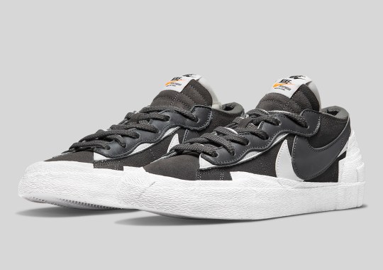 Official Images Of The sacai x Nike Blazer Low “Iron Grey”